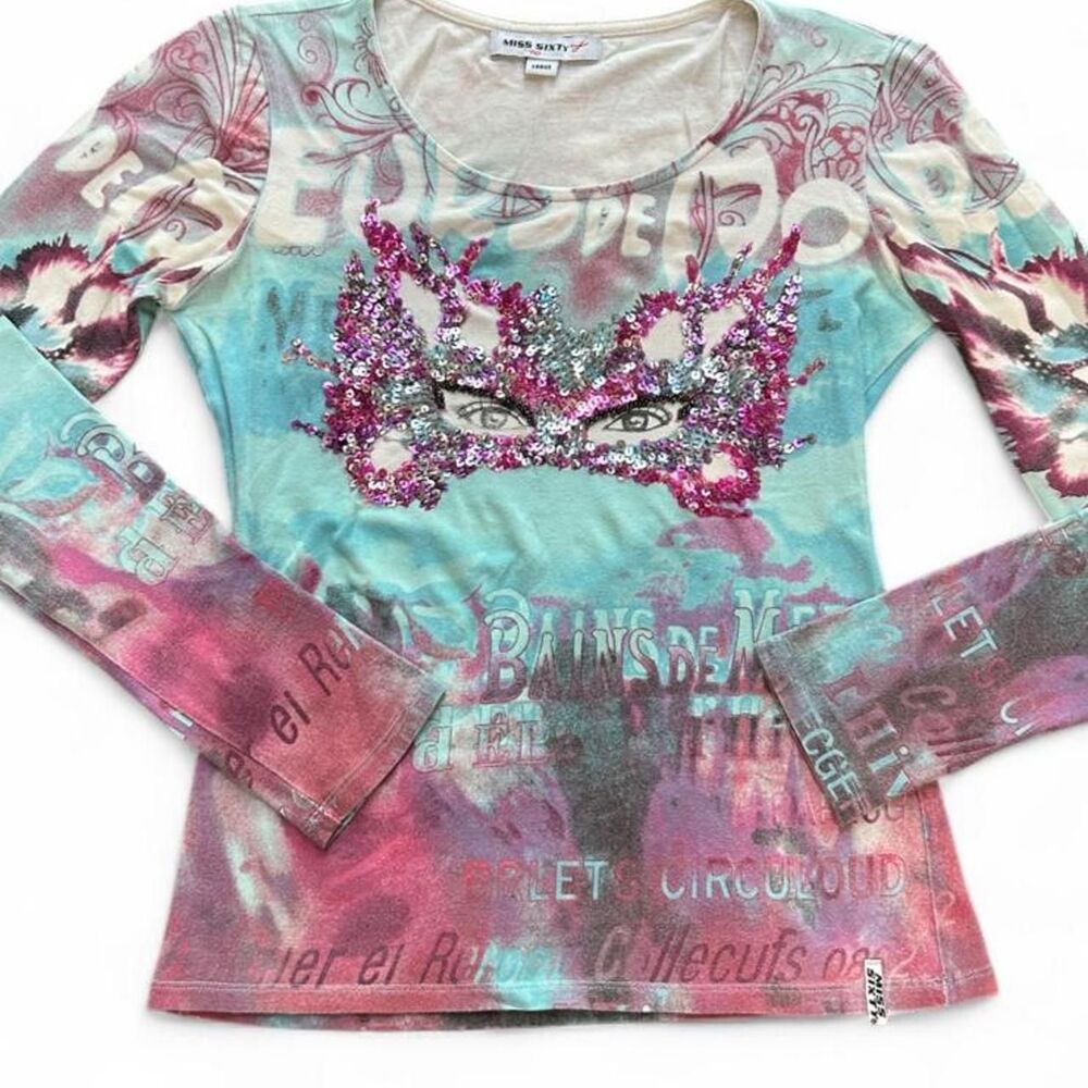 Vintage Miss Sixty Embellished long sleeve top